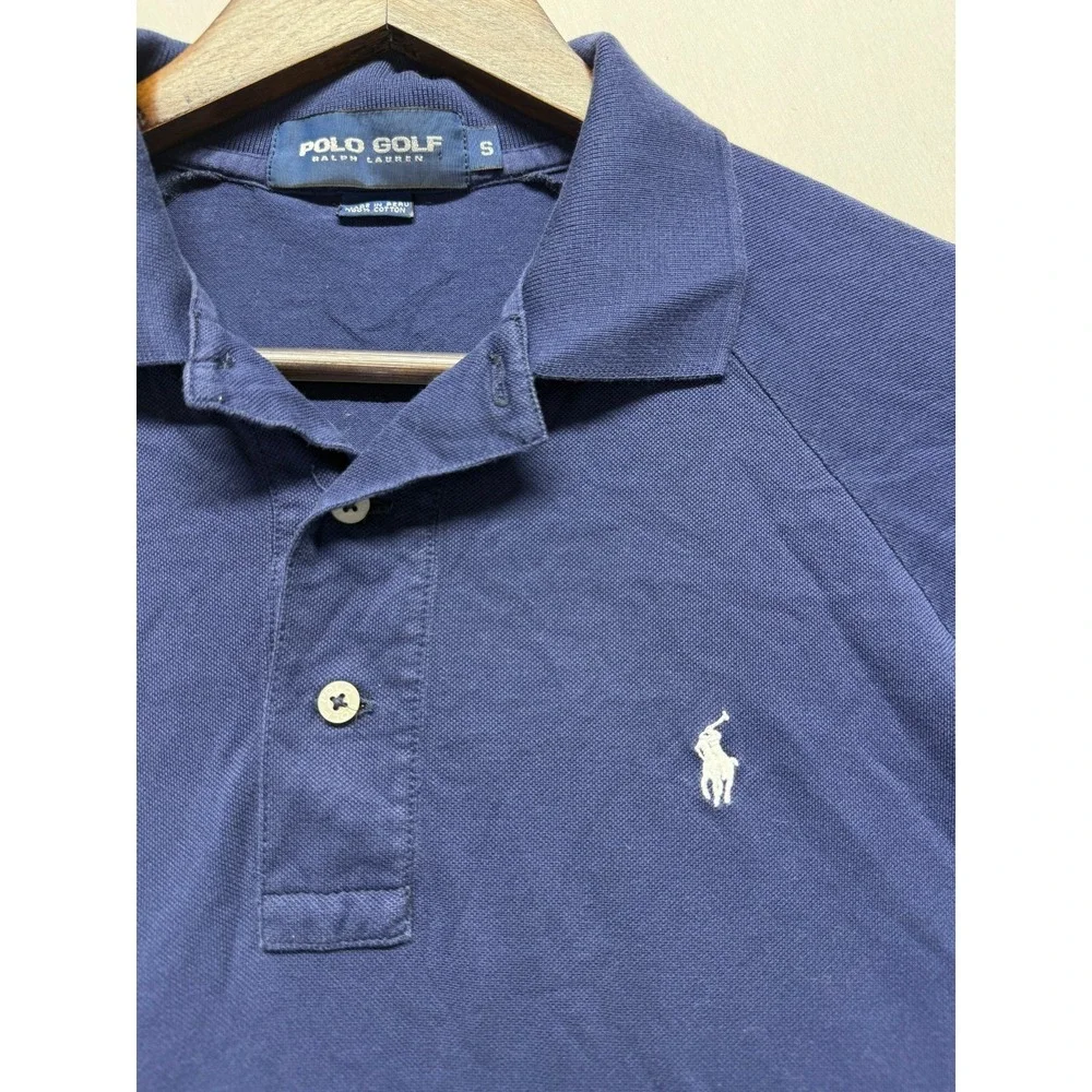 Polo Ralph Lauren Golf‎ Polo Shirt Mens Small Navy Blue Cotton Side Slits Tennis
